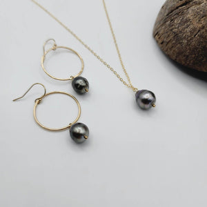 READY TO SHIP - Civa Fiji Saltwater Pearl Necklace and Earring Set - 14k Gold Fill FJD$ - Adorn Pacific - Jewelry Sets