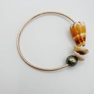 CONTACT US TO RECREATE THIS SOLD OUT STYLE Closed Bangle 14k Gold Fill with Civa Fiji Saltwater Pearl & Shell - FJD$ - Adorn Pacific - All Products