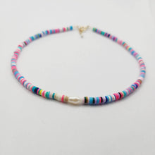 Load image into Gallery viewer, READY TO SHIP Colourful Polymer Clay Bead &amp; Freshwater Pearl Choker Necklace - 14k Gold Fill or 925 Sterling Silver FJD$ - Adorn Pacific - Earrings
