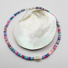 Load image into Gallery viewer, READY TO SHIP Colourful Polymer Clay Bead &amp; Freshwater Pearl Choker Necklace - 14k Gold Fill or 925 Sterling Silver FJD$ - Adorn Pacific - Earrings
