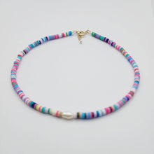Load image into Gallery viewer, READY TO SHIP Colourful Polymer Clay Bead &amp; Freshwater Pearl Choker Necklace - 14k Gold Fill or 925 Sterling Silver FJD$ - Adorn Pacific - Earrings
