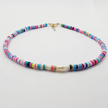Load image into Gallery viewer, READY TO SHIP Colourful Polymer Clay Bead &amp; Freshwater Pearl Choker Necklace - 14k Gold Fill or 925 Sterling Silver FJD$ - Adorn Pacific - Earrings
