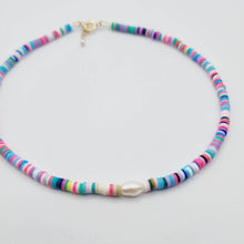 Load image into Gallery viewer, READY TO SHIP Colourful Polymer Clay Bead &amp; Freshwater Pearl Choker Necklace - 14k Gold Fill or 925 Sterling Silver FJD$ - Adorn Pacific - Earrings
