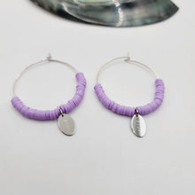 Load image into Gallery viewer, READY TO SHIP Colourful Polymer Clay Bead Hoop Earrings - 925 Sterling Silver FJD$ - Adorn Pacific - Earrings
