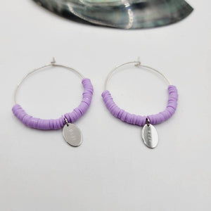 READY TO SHIP Colourful Polymer Clay Bead Hoop Earrings - 925 Sterling Silver FJD$ - Adorn Pacific - Earrings