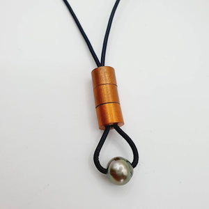 CONTACT US TO RECREATE THIS SOLD OUT STYLE Copper & Sterling Silver Real Leather Necklace with Civa Fiji Saltwater Pearl - FJD$ - Adorn Pacific - All Products