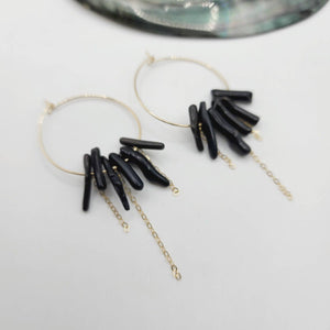 READY TO SHIP Coral Hoop Earrings - 14k Gold Fill FJD$ - Adorn Pacific - All Products