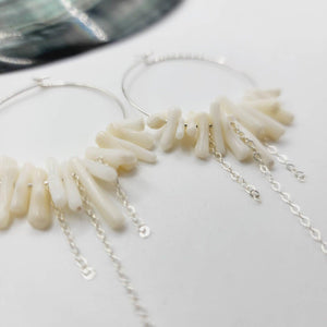 READY TO SHIP Coral Hoop Earrings - 925 Sterling Silver FJD$ - Adorn Pacific - All Products