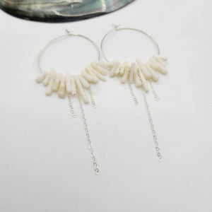 READY TO SHIP Coral Hoop Earrings - 925 Sterling Silver FJD$ - Adorn Pacific - All Products