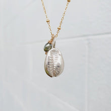 Load image into Gallery viewer, READY TO SHIP - Cowrie Shell Necklace - 925 Sterling Silver &amp; 14k Gold Fill Chain FJD$ - Adorn Pacific - Necklaces
