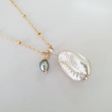 Load image into Gallery viewer, READY TO SHIP - Cowrie Shell Necklace - 925 Sterling Silver &amp; 14k Gold Fill Chain FJD$ - Adorn Pacific - Necklaces
