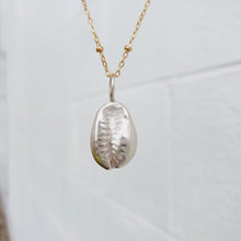 Load image into Gallery viewer, READY TO SHIP - Cowrie Shell Necklace - 925 Sterling Silver &amp; 14k Gold Fill Chain FJD$ - Adorn Pacific - Necklaces
