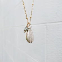 Load image into Gallery viewer, READY TO SHIP - Cowrie Shell Necklace - 925 Sterling Silver &amp; 14k Gold Fill Chain FJD$ - Adorn Pacific - Necklaces
