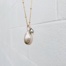 Load image into Gallery viewer, READY TO SHIP - Cowrie Shell Necklace - 925 Sterling Silver &amp; 14k Gold Fill Chain FJD$ - Adorn Pacific - Necklaces

