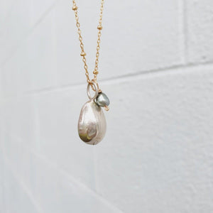 READY TO SHIP - Cowrie Shell Necklace - 925 Sterling Silver & 14k Gold Fill Chain FJD$ - Adorn Pacific - Necklaces