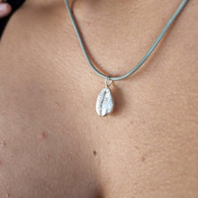 Load image into Gallery viewer, READY TO SHIP - Cowrie Shell Necklace with Zirconia - 925 Sterling Silver &amp; Real Leather FJD$ - Adorn Pacific - Necklaces
