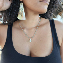 Load image into Gallery viewer, READY TO SHIP - Cowrie Shell Necklace with Zirconia - 925 Sterling Silver &amp; Real Leather FJD$ - Adorn Pacific - Necklaces
