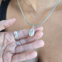 Load image into Gallery viewer, READY TO SHIP - Cowrie Shell Necklace with Zirconia - 925 Sterling Silver &amp; Real Leather FJD$ - Adorn Pacific - Necklaces
