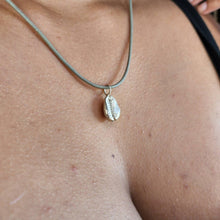 Load image into Gallery viewer, READY TO SHIP - Cowrie Shell Necklace with Zirconia - 925 Sterling Silver &amp; Real Leather FJD$ - Adorn Pacific - Necklaces
