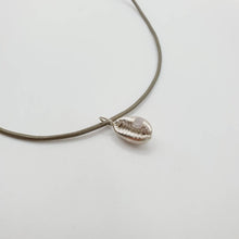 Load image into Gallery viewer, READY TO SHIP - Cowrie Shell Necklace with Zirconia - 925 Sterling Silver &amp; Real Leather FJD$ - Adorn Pacific - Necklaces
