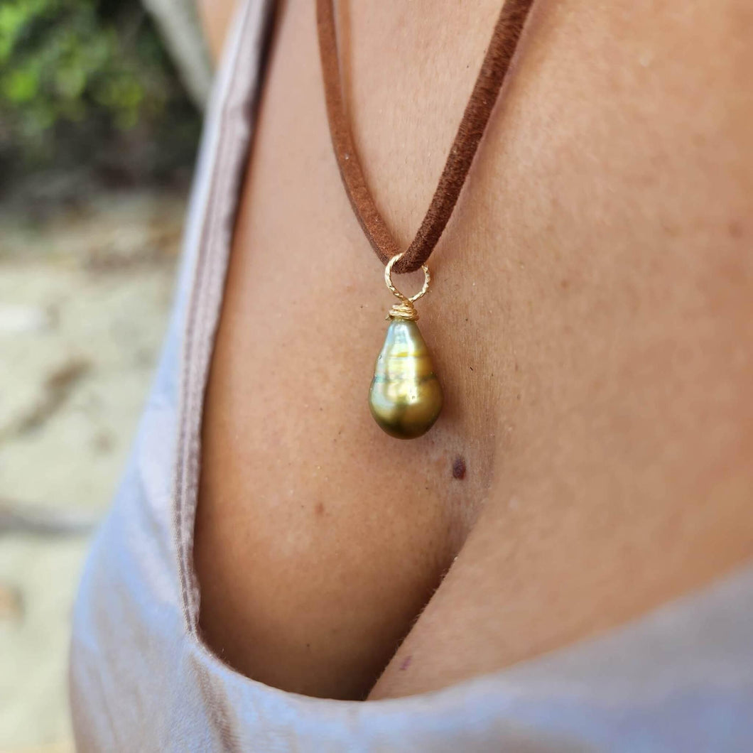 READY TO SHIP Fiji Baroque Saltwater Pearl Wax Cord or Faux Suede Leather Necklace - FJD$ - Adorn Pacific - All Products