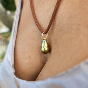 READY TO SHIP Fiji Baroque Saltwater Pearl Wax Cord or Faux Suede Leather Necklace - FJD$ - Adorn Pacific - All Products