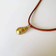 Load image into Gallery viewer, READY TO SHIP Fiji Baroque Saltwater Pearl Wax Cord or Faux Suede Leather Necklace - FJD$ - Adorn Pacific - All Products

