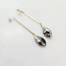 Load image into Gallery viewer, READY TO SHIP - Fiji Keshi Pearl Bar Stud Earrings - 14k Gold Fill FJD$ - Adorn Pacific - Earrings
