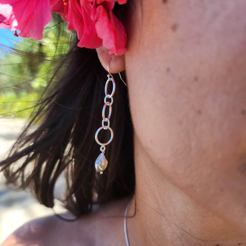READY TO SHIP - Fiji Keshi Pearl Drop Earrings - 925 Sterling Silver FJD$ - Adorn Pacific - Earrings