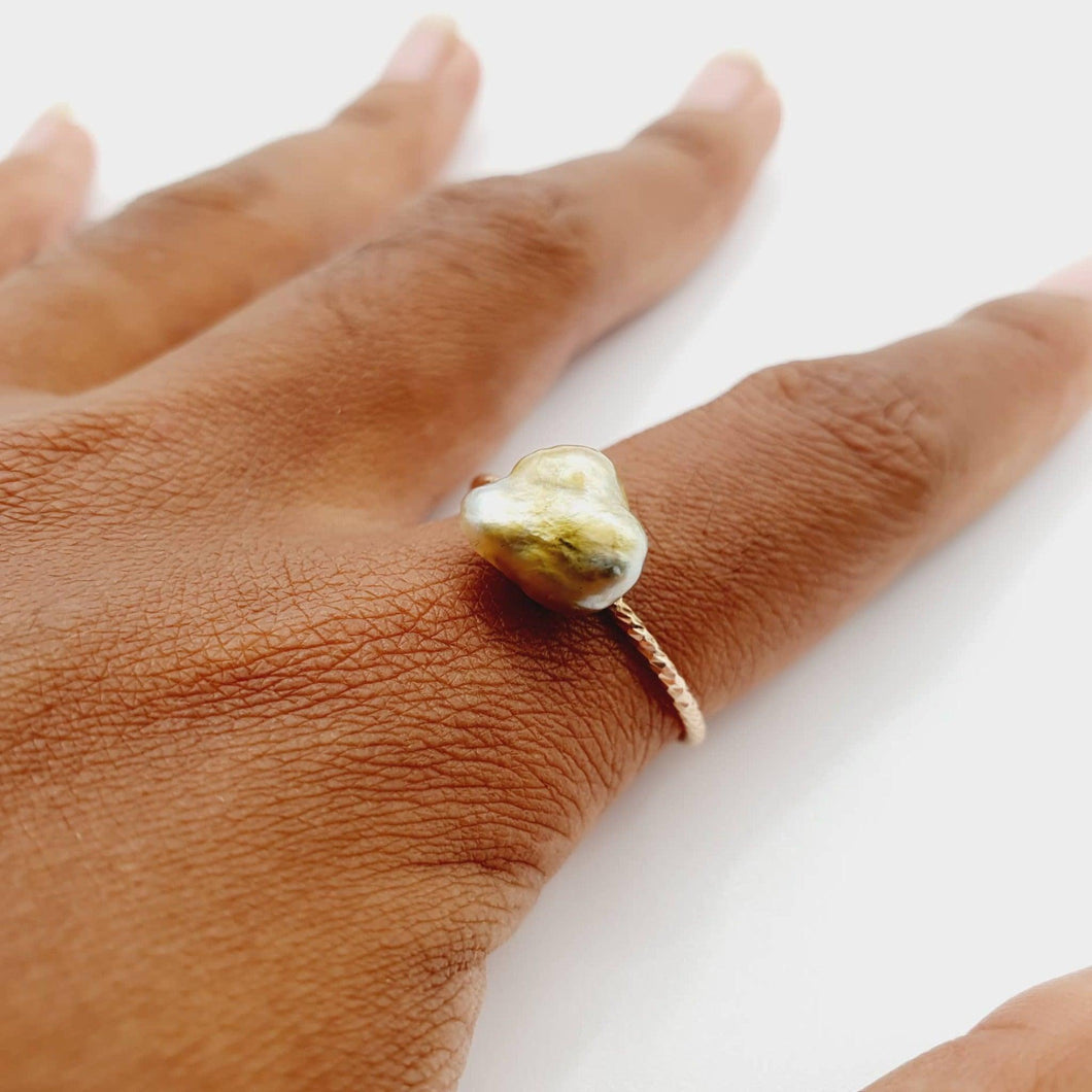 READY TO SHIP - Fiji Keshi Pearl Ring - 14k Gold Fill FJD$ - Adorn Pacific - Rings
