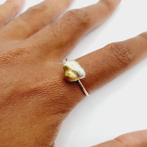 READY TO SHIP - Fiji Keshi Pearl Ring - 14k Gold Fill FJD$ - Adorn Pacific - Rings