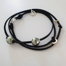 Load image into Gallery viewer, READY TO SHIP Fiji Pearl &amp; Nautilus Charm Faux Suede Leather Multi-way Bracelet / Necklace - FJD$ - Adorn Pacific - All Products
