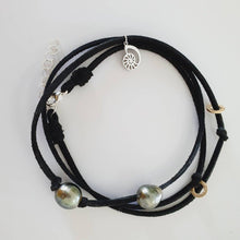 Load image into Gallery viewer, READY TO SHIP Fiji Pearl &amp; Nautilus Charm Faux Suede Leather Multi-way Bracelet / Necklace - FJD$ - Adorn Pacific - All Products
