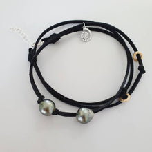 Load image into Gallery viewer, READY TO SHIP Fiji Pearl &amp; Nautilus Charm Faux Suede Leather Multi-way Bracelet / Necklace - FJD$ - Adorn Pacific - All Products
