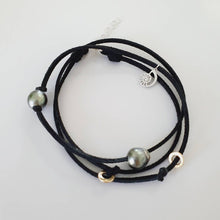 Load image into Gallery viewer, READY TO SHIP Fiji Pearl &amp; Nautilus Charm Faux Suede Leather Multi-way Bracelet / Necklace - FJD$ - Adorn Pacific - All Products
