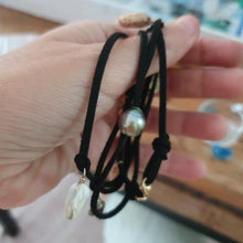 Load image into Gallery viewer, READY TO SHIP Fiji Pearl &amp; Seahorse Charm Faux Suede Leather Multi-way Bracelet / Necklace - FJD$ - Adorn Pacific - All Products
