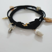 Load image into Gallery viewer, READY TO SHIP Fiji Pearl &amp; Seahorse Charm Faux Suede Leather Multi-way Bracelet / Necklace - FJD$ - Adorn Pacific - All Products
