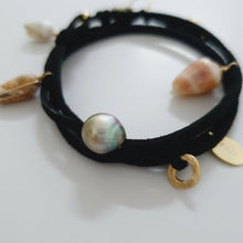 Load image into Gallery viewer, READY TO SHIP Fiji Pearl &amp; Seahorse Charm Faux Suede Leather Multi-way Bracelet / Necklace - FJD$ - Adorn Pacific - All Products

