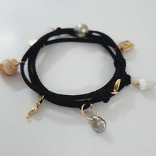 Load image into Gallery viewer, READY TO SHIP Fiji Pearl &amp; Seahorse Charm Faux Suede Leather Multi-way Bracelet / Necklace - FJD$ - Adorn Pacific - All Products
