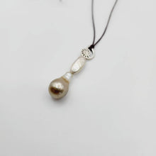 Load image into Gallery viewer, READY TO SHIP Fiji Saltwater Pearl Drop Necklace with Nautilus Detail - 925 Sterling Silver FJD$ - Adorn Pacific - Necklaces
