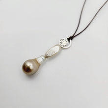 Load image into Gallery viewer, READY TO SHIP Fiji Saltwater Pearl Drop Necklace with Nautilus Detail - 925 Sterling Silver FJD$ - Adorn Pacific - Necklaces
