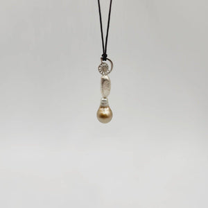 READY TO SHIP Fiji Saltwater Pearl Drop Necklace with Nautilus Detail - 925 Sterling Silver FJD$ - Adorn Pacific - Necklaces