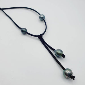 READY TO SHIP Fiji Saltwater Pearl Faux Suede Leather Necklace - FJD$ - Adorn Pacific - All Products