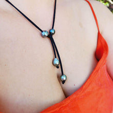 Load image into Gallery viewer, READY TO SHIP Fiji Saltwater Pearl Faux Suede Leather Necklace - FJD$ - Adorn Pacific - All Products

