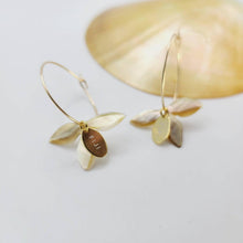 Load image into Gallery viewer, CONTACT US TO RECREATE THIS SOLD OUT STYLE Flower Oyster Shell Hoop Earrings - 14k Gold Filled FJD$ - Adorn Pacific - All Products
