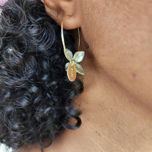 CONTACT US TO RECREATE THIS SOLD OUT STYLE Flower Oyster Shell Hoop Earrings - 14k Gold Filled FJD$ - Adorn Pacific - All Products