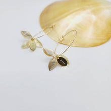 Load image into Gallery viewer, CONTACT US TO RECREATE THIS SOLD OUT STYLE Flower Oyster Shell Hoop Earrings - 14k Gold Filled FJD$ - Adorn Pacific - All Products
