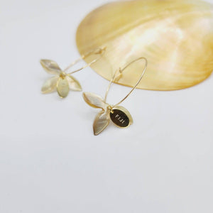 CONTACT US TO RECREATE THIS SOLD OUT STYLE Flower Oyster Shell Hoop Earrings - 14k Gold Filled FJD$ - Adorn Pacific - All Products