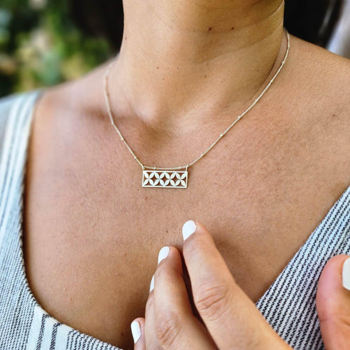 CONTACT US TO RECREATE THIS SOLD OUT STYLE Frangipani Bua Bar Necklace - 925 Sterling Silver FJD$ - Adorn Pacific - Necklaces
