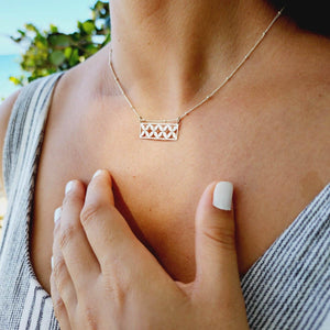 CONTACT US TO RECREATE THIS SOLD OUT STYLE Frangipani Bua Bar Necklace - 925 Sterling Silver FJD$ - Adorn Pacific - Necklaces